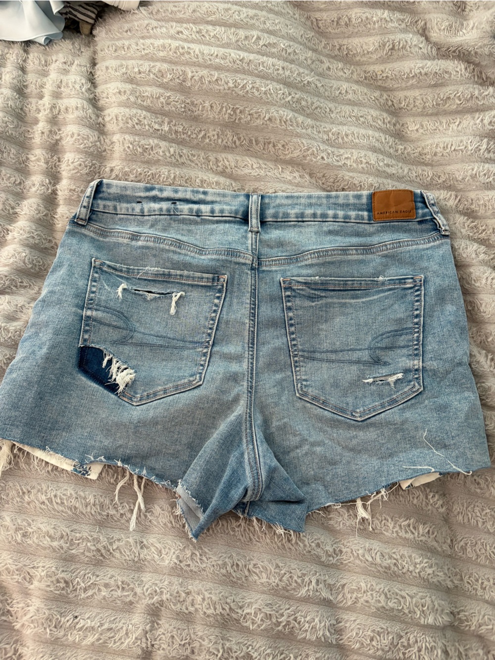American Eagle Light Wash Distressed Denim Shorts — 14 - Picture 3 of 7